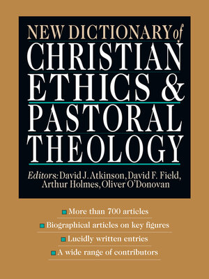 cover image of New Dictionary of Christian Ethics & Pastoral Theology